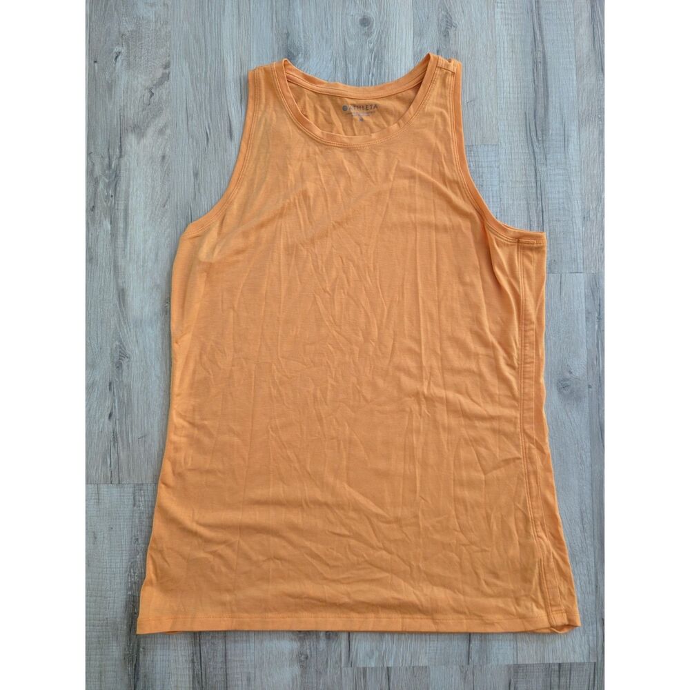 Athleta Orange Sleeveless High Neck Tank Top, Medium (C6)